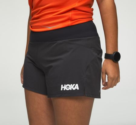 Hoka One One Performance Woven 4" Short Mulher - Bermudas Pretas | PT-Esxd2D0